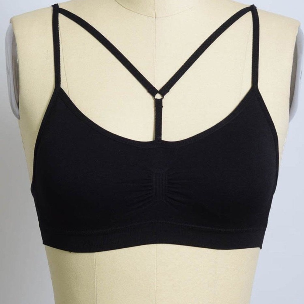 Black Y-neck choker bralette